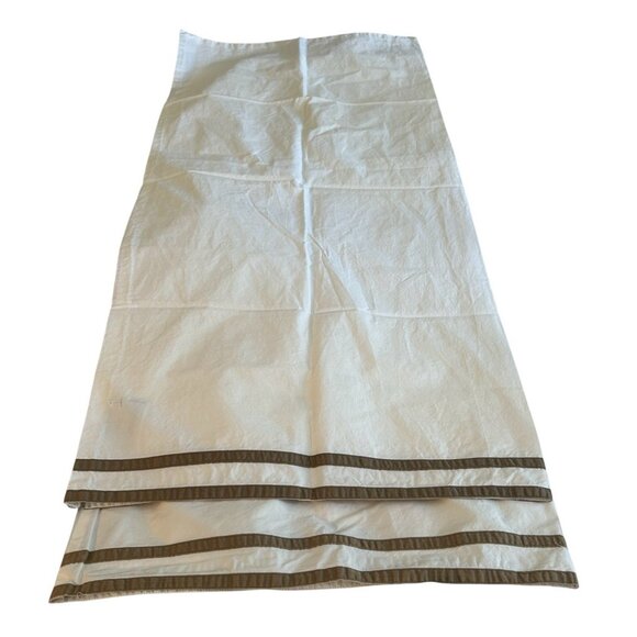 Restoration Hardware Parallel Border King Pillowcase Set Burnt Caramel Italy - Picture 1 of 4